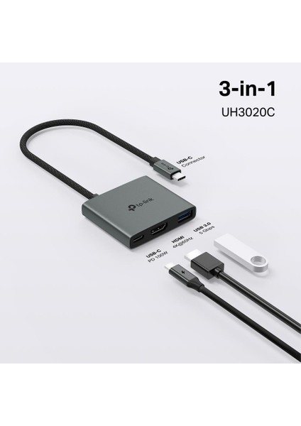 Tp-Link UH3020C USB Type C Docking Station 3 Port ( Usb-C + HDMI + USB 3.0) fiyatları