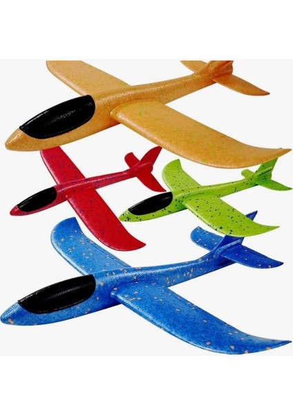 4'lü Çocuk Köpük Uçak Oyuncak-Elle Atılan Dayanıklı El Planörü ✈️ Kırmızı&mavi&turuncu&yeşil