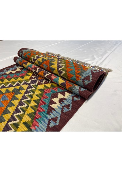 El Dokuma Afgan Kilim Yün Kök Boya