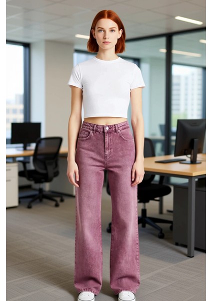 Kadın Vintage Geniş Paça Jean Pantolon Fonksiyonel Dayanıklı Kaliteli Konforlu Estetik Şık fiyatları