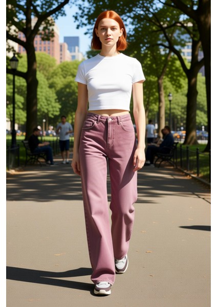 Kadın Vintage Geniş Paça Jean Pantolon Fonksiyonel Dayanıklı Kaliteli Konforlu Estetik Şık modelleri