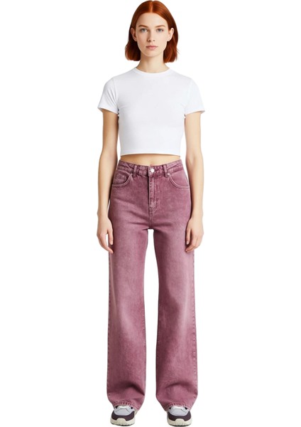 Kadın Vintage Geniş Paça Jean Pantolon Fonksiyonel Dayanıklı Kaliteli Konforlu Estetik Şık fırsatları