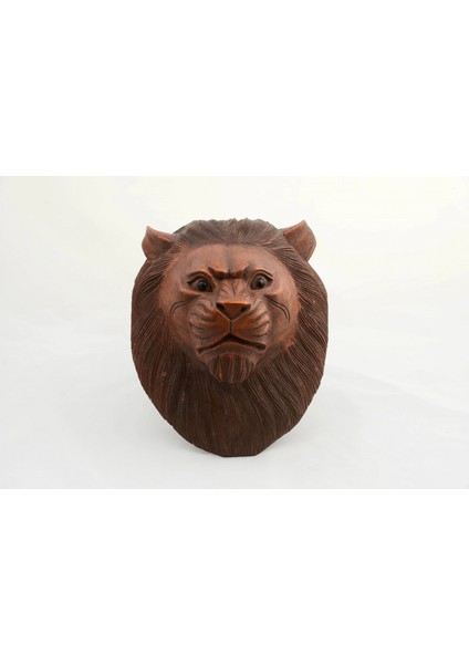 Maun Ağacı El Yapımı Dekoratif Aslan Büstü