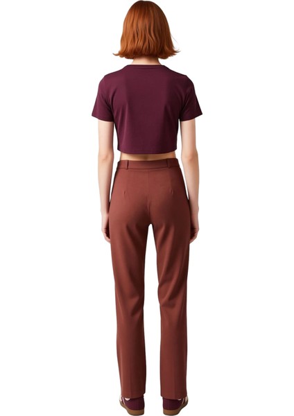 Kadın Yüksek Bel Düz Kesim Nervür Detaylı Dokuma Pantolon Fonksiyonel Dayanıklı Kaliteli Şık indirimleri