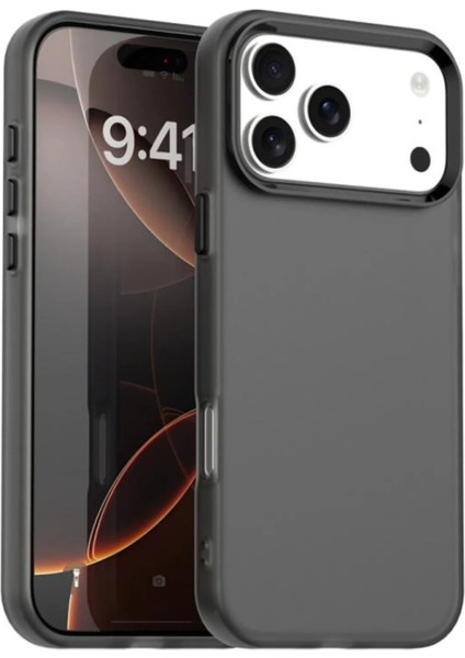 iPhone 17 Pro Max Uyumlu Kılıf Sararmaz Leke Tutmaz Buzlu Mat Renkli Soft Transparan Silikon Kapak