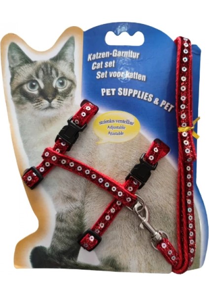 Parlak Kedi Gezdirme Göğüs Tasması