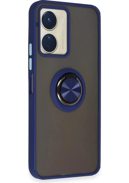 Vivo Y16 Kılıf Montreal Yüzüklü Silikon Kapak - Lacivert fiyatları