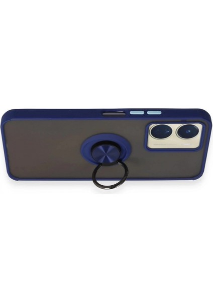 Vivo Y16 Kılıf Montreal Yüzüklü Silikon Kapak - Lacivert modelleri