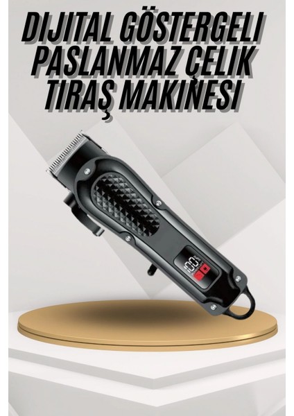 Dijital Profesyonel Kablosuz Saç Sakal Tıraş Makinası Sessiz Paslanmaz Çelik