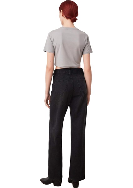 Yüksek Bel Geniş Paça Denim Pantolon Kadın Fonksiyonel Dayanıklı Kaliteli Konforlu Estetik indirimleri