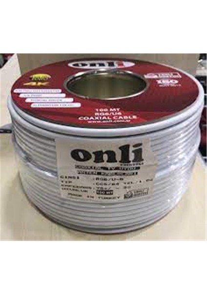 ON-6403 Rg6-U6 64 Tel 1,02 Ccs-Al 100 Metre Anten Uydu Kablosu