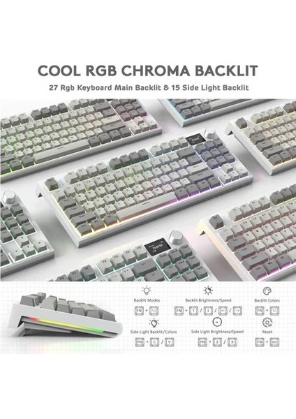 Attack Shark K86 Retrogrey App Uygulamalı Tri-Mode E-Sports Profesyonel Gaming Oyuncu Klavye fiyatları