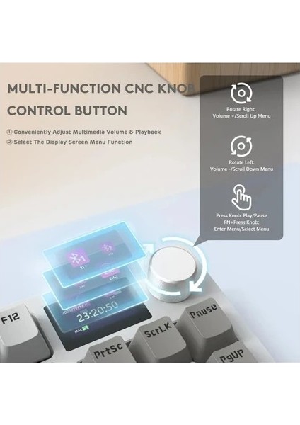 Attack Shark K86 Retrogrey App Uygulamalı Tri-Mode E-Sports Profesyonel Gaming Oyuncu Klavye fırsatları