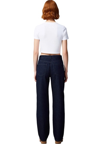 Kadin Koyu Baglama Detayli Wide Leg Denim Pantolon Fonksiyonel Dayanıklı Kaliteli Konforlu indirimleri