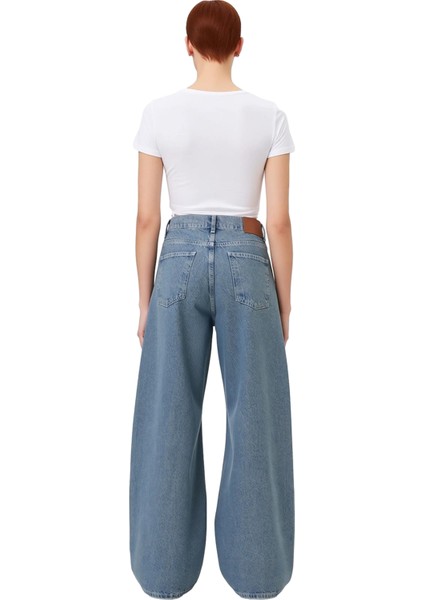 Kadın Yüksek Bel Geniş Paça Palazzo Jean Pantolon Fonksiyonel Dayanıklı Kaliteli Konforlu Şık indirimleri