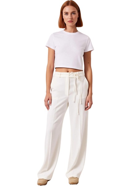 Kadın Antrasit Düşük Bel Bağcıklı Geniş Paça Pantolon Fonksiyonel Dayanıklı Kaliteli Rahat fırsatları