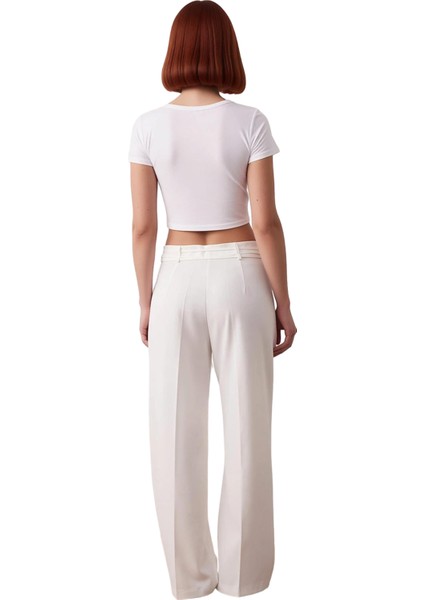 Kadın Antrasit Düşük Bel Bağcıklı Geniş Paça Pantolon Fonksiyonel Dayanıklı Kaliteli Rahat indirimleri