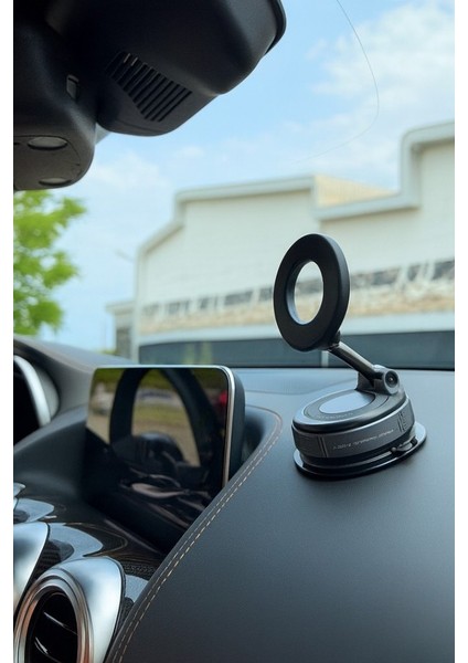 Araba Için Güçlü Vakumlu ve Mıknatıslı 360° Döner Cep Telefonu Tutacağı