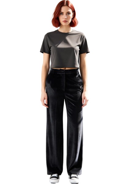 Kadife Geniş Paça Pantolon Kadın Fonksiyonel Dayanıklı Kaliteli Konforlu Estetik Premium Şık fırsatları