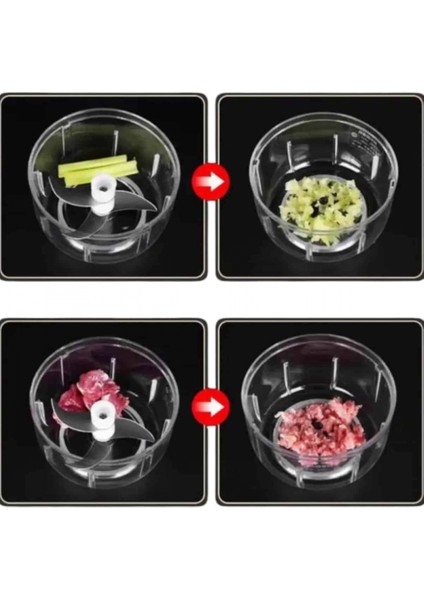 Şarjlı Mini El Rondosu Doğrayıcı Taşınabilir 250 ml Çelik Bıçaklı modelleri