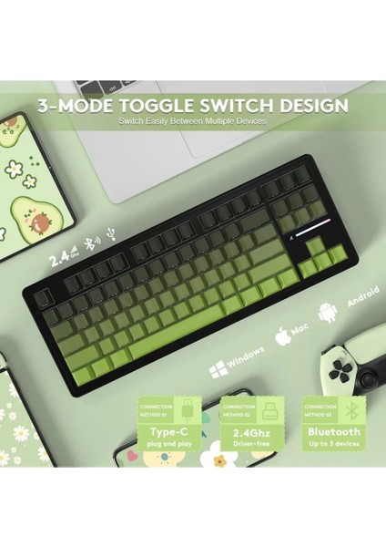 Attack Shark K86 Retrogrey App Uygulamalı Tri-Mode E-Sports Profesyonel Gaming Oyuncu Klavye fiyatları