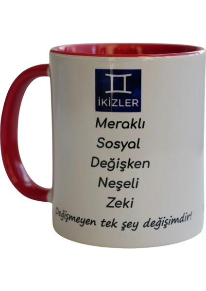 Ikizler Burcu Porselen Kupa – Meraklı, Neşeli, Zeki ve Sosyal Tasarım Kupa fiyatları