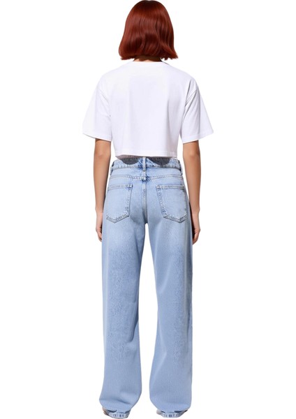 Kadın Geniş Paça Düşük Bel Denim Pantolon Fonksiyonel Dayanıklı Kaliteli Konforlu Estetik Şık indirimleri