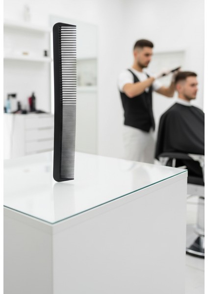 Kuaför Saç Kesim Tarağı - Profesyonel Eğimli Tasarım Berber Kesim Tarağı 722381