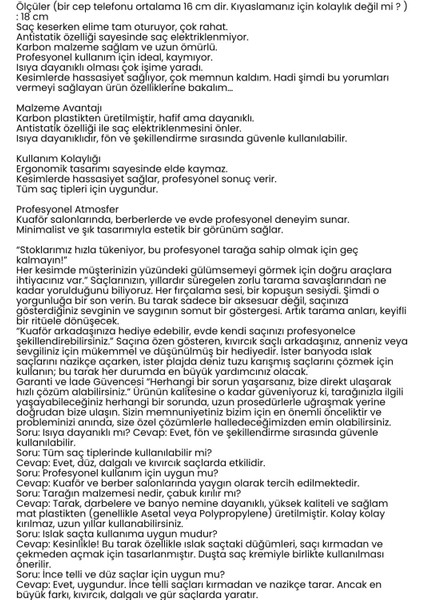 Kuaför Saç Kesim Tarağı - Profesyonel Eğimli Tasarım Berber Kesim Tarağı 722381 fiyatları