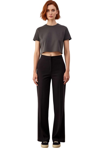 Kadın Düz Dokuma Geniş Paça Pantolon Fonksiyonel Dayanıklı Kaliteli Konforlu Estetik Rahat fırsatları