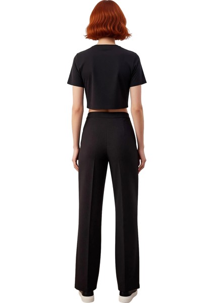 Kadın Düz Dokuma Geniş Paça Pantolon Fonksiyonel Dayanıklı Kaliteli Konforlu Estetik Rahat indirimleri