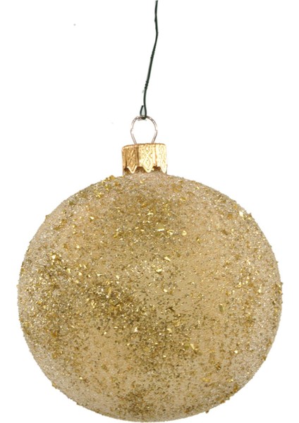 Yılbaşı Topu Altın Desenli 6cm