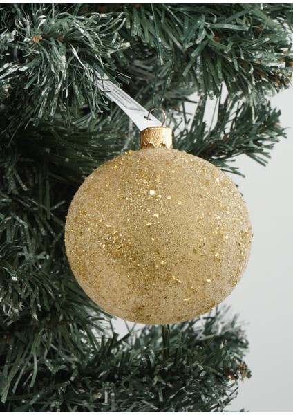 Yılbaşı Topu Altın Desenli 6cm modelleri