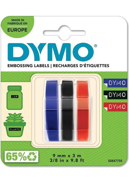 Kabartma Şerit 9MMX3MT 3 Lü Bls K/s/m S0847750