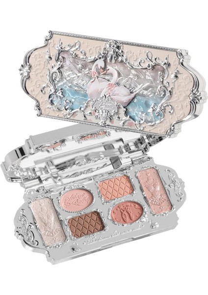 Swan Ballet Göz Farı Paleti,01 White Swan, 6 Renk, Mat & Işıltılı