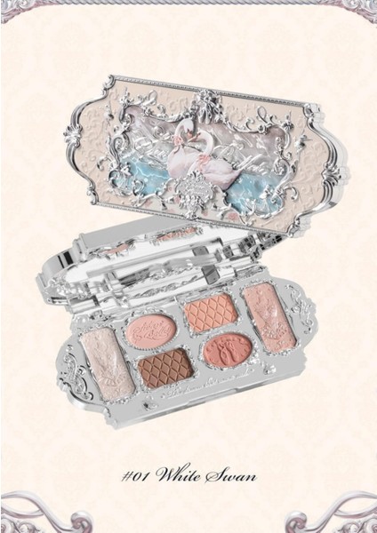 Swan Ballet Göz Farı Paleti,01 White Swan, 6 Renk, Mat & Işıltılı