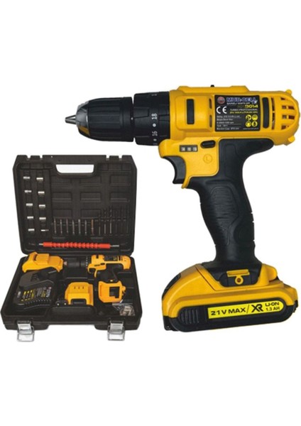 Murcell MUR-9014 Darbeli Lityum Iyon Şarjlı Matkap 21V Çift Akü ile Yüksek Performans