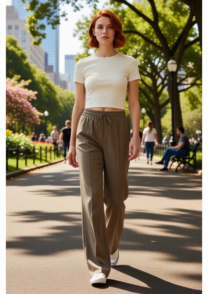 Kadın Geniş Paça Dokuma Pantolon Fonksiyonel Dayanıklı Kaliteli Konforlu Estetik Premium Şık modelleri