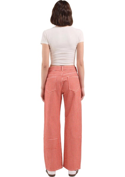 Kadin Ekose Desenli Wide Leg Pantolon Fonksiyonel Dayanıklı Kaliteli Konforlu Estetik Spor fiyatları