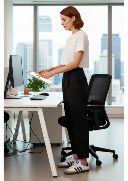 Kadın Antrasit Yüksek Bel Havuç Kesim Pantolon Fonksiyonel Dayanıklı Kaliteli Konforlu Şık