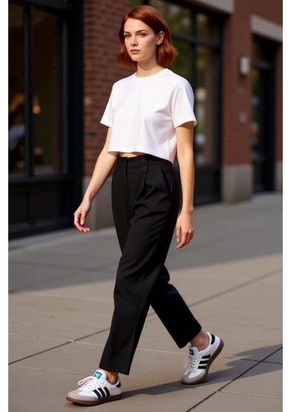 Kadın Antrasit Yüksek Bel Havuç Kesim Pantolon Fonksiyonel Dayanıklı Kaliteli Konforlu Şık modelleri