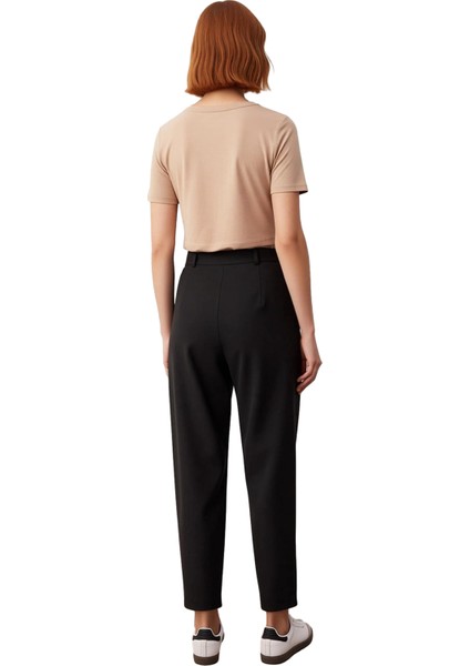 Kadın Antrasit Yüksek Bel Havuç Kesim Pantolon Fonksiyonel Dayanıklı Kaliteli Konforlu Şık indirimleri