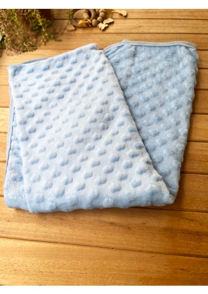 Kalpli Nohut Mavi Bebek Battaniyesi Pamuklu Tek Kat Mevsimlik Ince 90*90