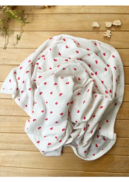 Naturel Kalpli Pamuklu 80X90 cm Tek Kat Penye Bebek Battaniye