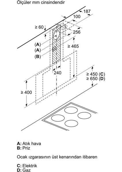 LC98KLR62S Duvar Tipi Davlumbaz 90 cm Siyah Cam