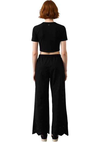 Kadın Düz Poplin Dokuma Pantolon Rahat Kesim Fonksiyonel Dayanıklı Kaliteli Konforlu Zarif indirimleri