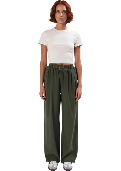 Kadın Düz Dokuma Wide Leg Pantolon Fonksiyonel Dayanıklı Kaliteli Konforlu Estetik Premium fırsatları