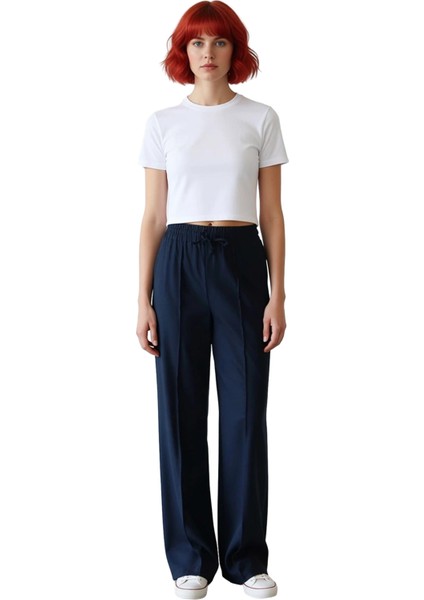 Kadın Geniş Paça Dokuma Pantolon Fonksiyonel Dayanıklı Kaliteli Konforlu Estetik Premium Şık fırsatları