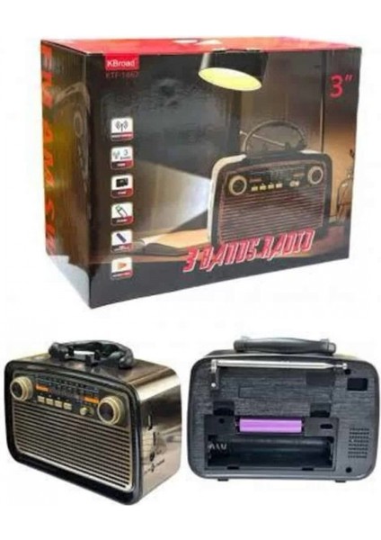 Müzik Kutusu Bluetooth Bağlantılı El Fenerli Nostaljik Tasarım Radyo