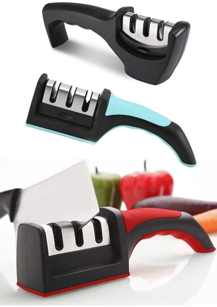 Profesyonel Bıçak Bileyici 3 Açılı Elmas Seramik Tungsten Çelik El Bıçakları Bileme fırsatları